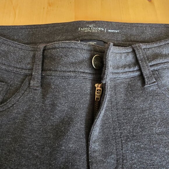 Faded Glory Gray Grey Stretch Knit Bootcut Comfy Women Pants Size 10A Y2K - Picture 3 of 7